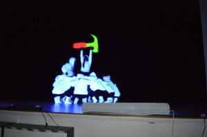 Stagecraft students participated in the assembly with their traditional blacklight show.